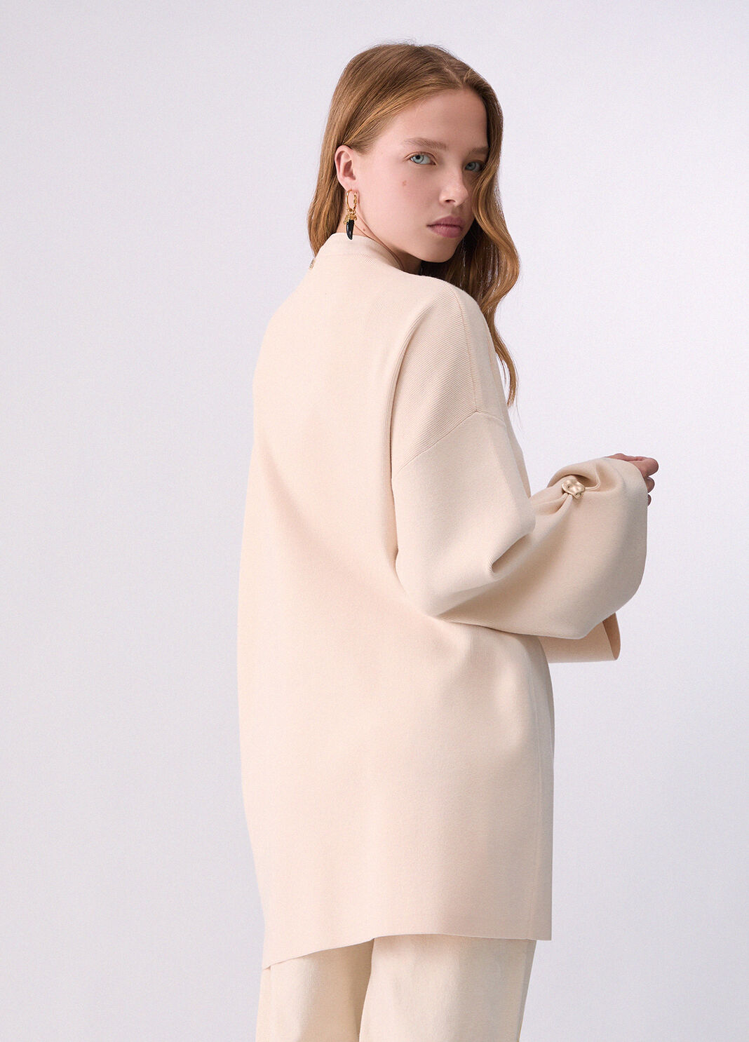Cardigan with jewel buttons cream Liu Jo - large image number 1