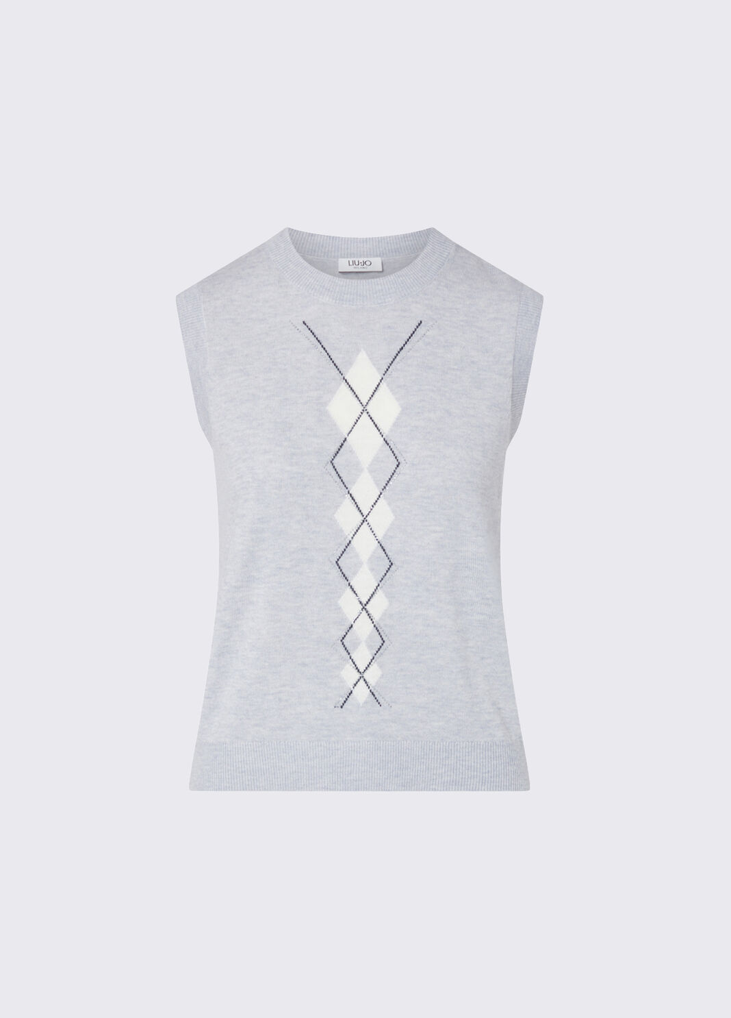Vest in wool with Argyle grey Liu Jo - large image number 6