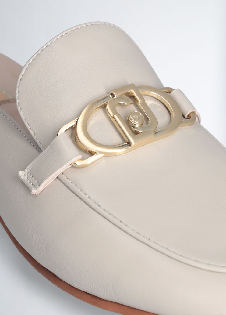 Leather slippers with logo white Liu Jo - large image number 5 Leather slippers with logo white Liu Jo - large image number 5