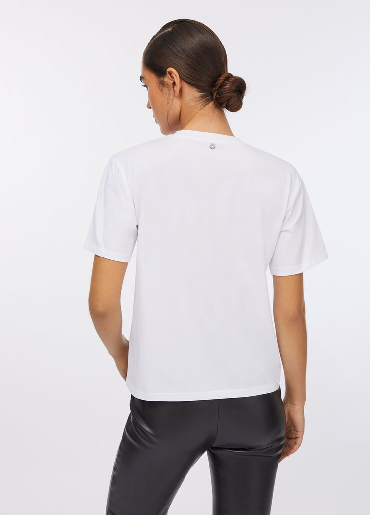 T-shirt with pearls and rhinestones white Liu Jo - large image number 1