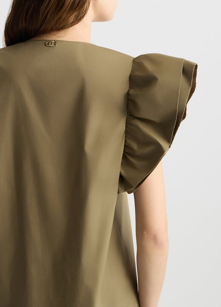 Short poplin dress green Liu Jo - large image number 4 Short poplin dress green Liu Jo - large image number 4