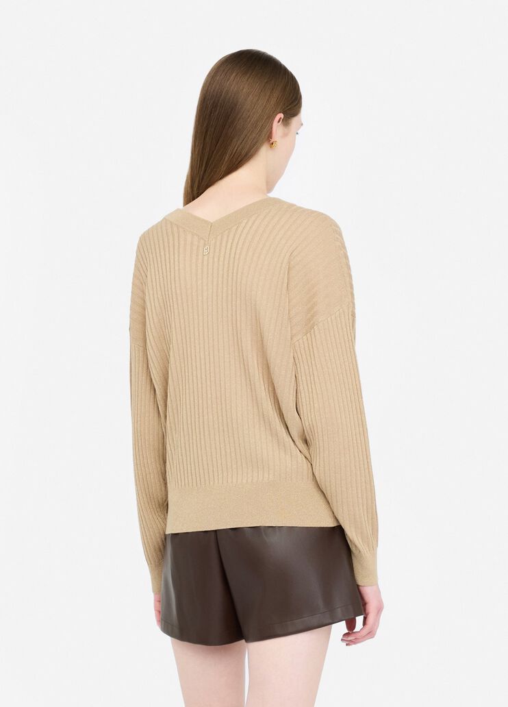 V-neck jumper gold Liu Jo - large image number 1 V-neck jumper gold Liu Jo - large image number 1