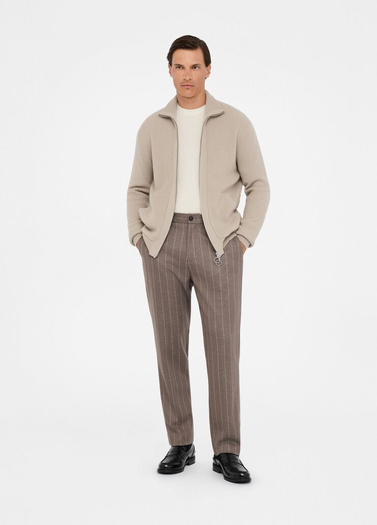 Wool and cashmere cardigan with zip grey Liu Jo - large image number 5 Wool and cashmere cardigan with zip grey Liu Jo - large image number 5