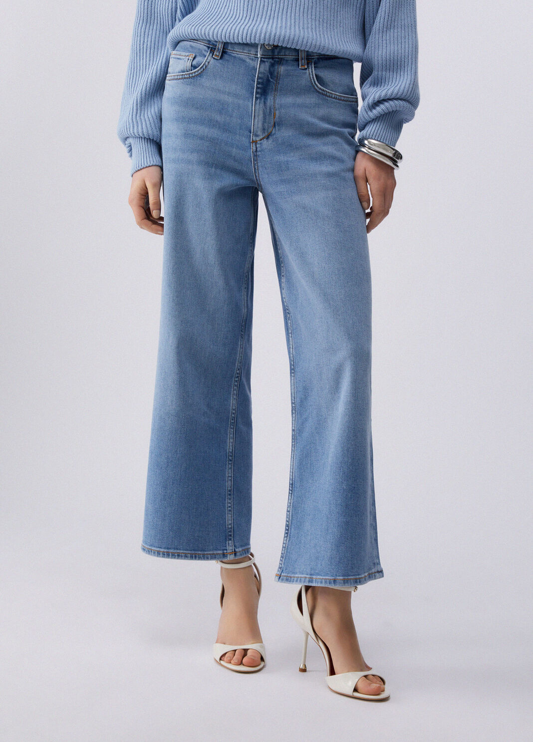 Cropped flared jeans light denim Liu Jo - large image number 0