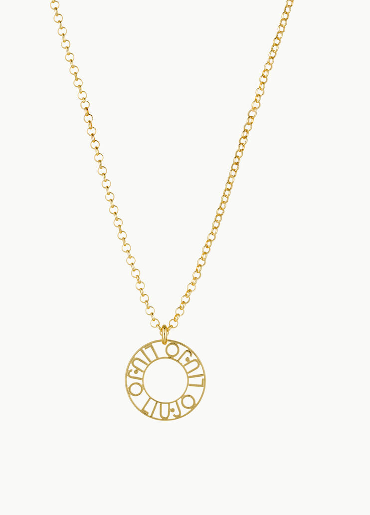 Ожерелье с крупной подвеской и логотипом Серый оттенка стали Liu Jo - large image number 0