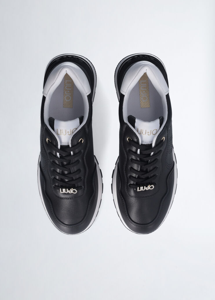 Leather sneakers with openwork logo black Liu Jo - large image number 6 Leather sneakers with openwork logo black Liu Jo - large image number 6