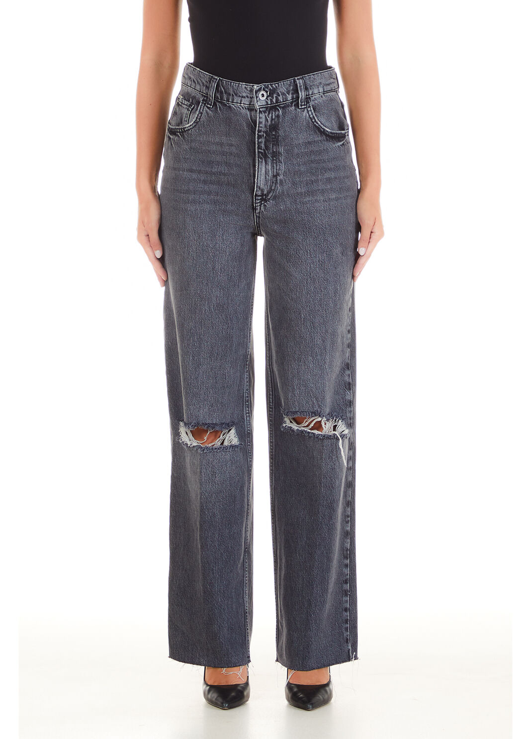 Jean &eacute;vas&eacute; &eacute;cocon&ccedil;u denim noir Liu Jo - large image number 0