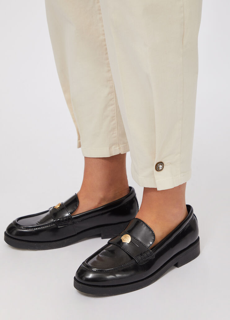 Balloon trousers with bejewelled button light beige Liu Jo - large image number 3