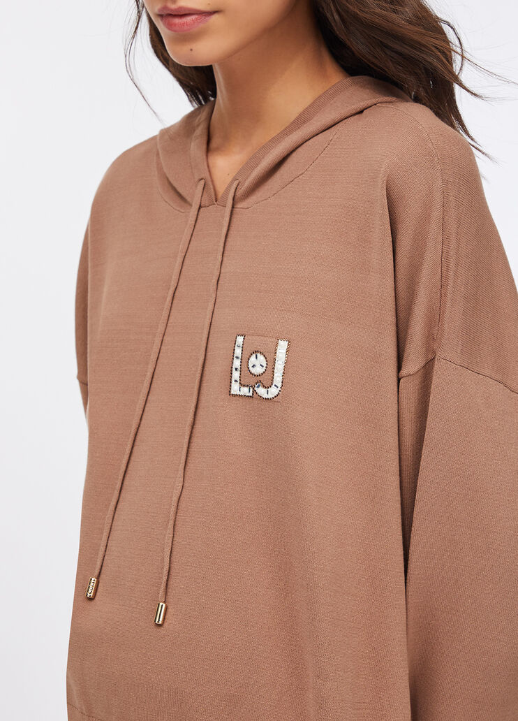 Felpa in maglia cioccolato Liu Jo - large image number 4