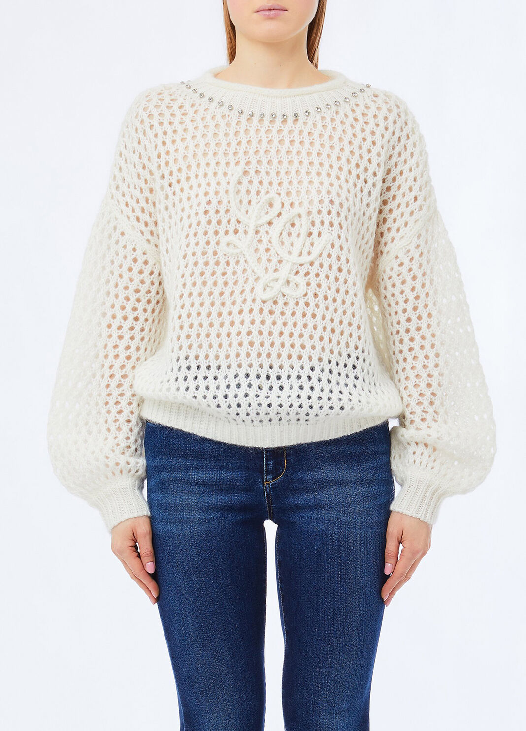 Knit in wool and mohair white wool Liu Jo - large image number 0