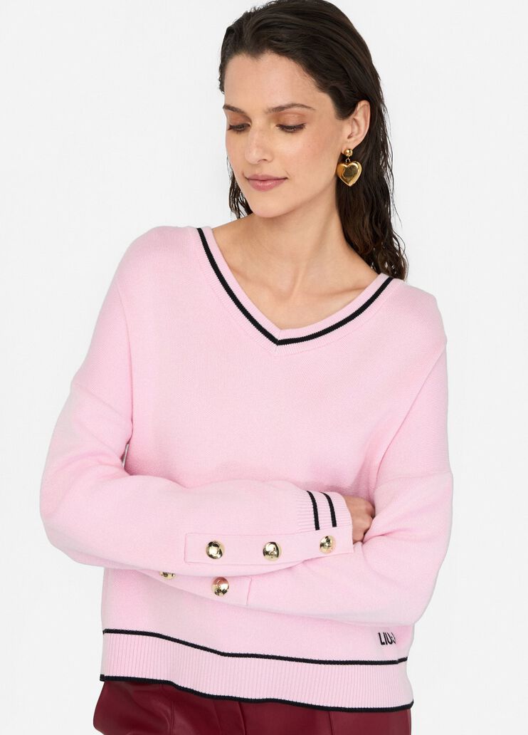 Maglia in misto seta rosa Liu Jo - large image number 4 Maglia in misto seta rosa Liu Jo - large image number 4