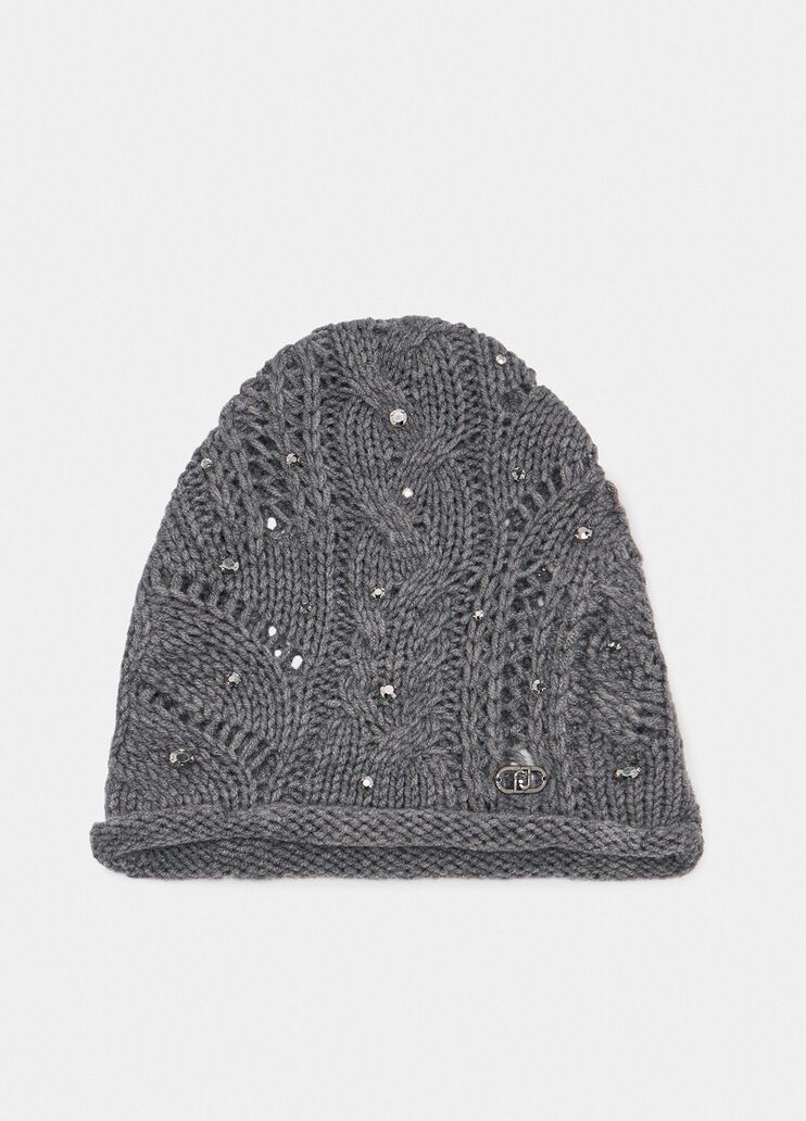 M&uuml;tze aus Wollmischung mit Strass Grau Liu Jo - medium