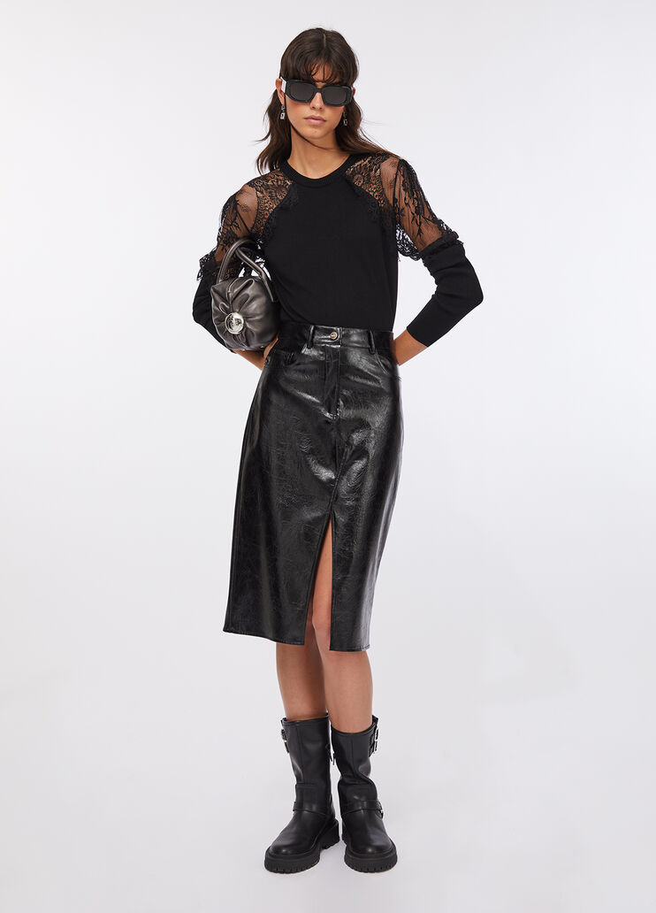 Jumper with lace black Liu Jo - medium