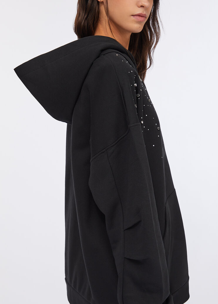 Baumwollsweatshirt mit Strass Schwarz Liu Jo - large image number 3