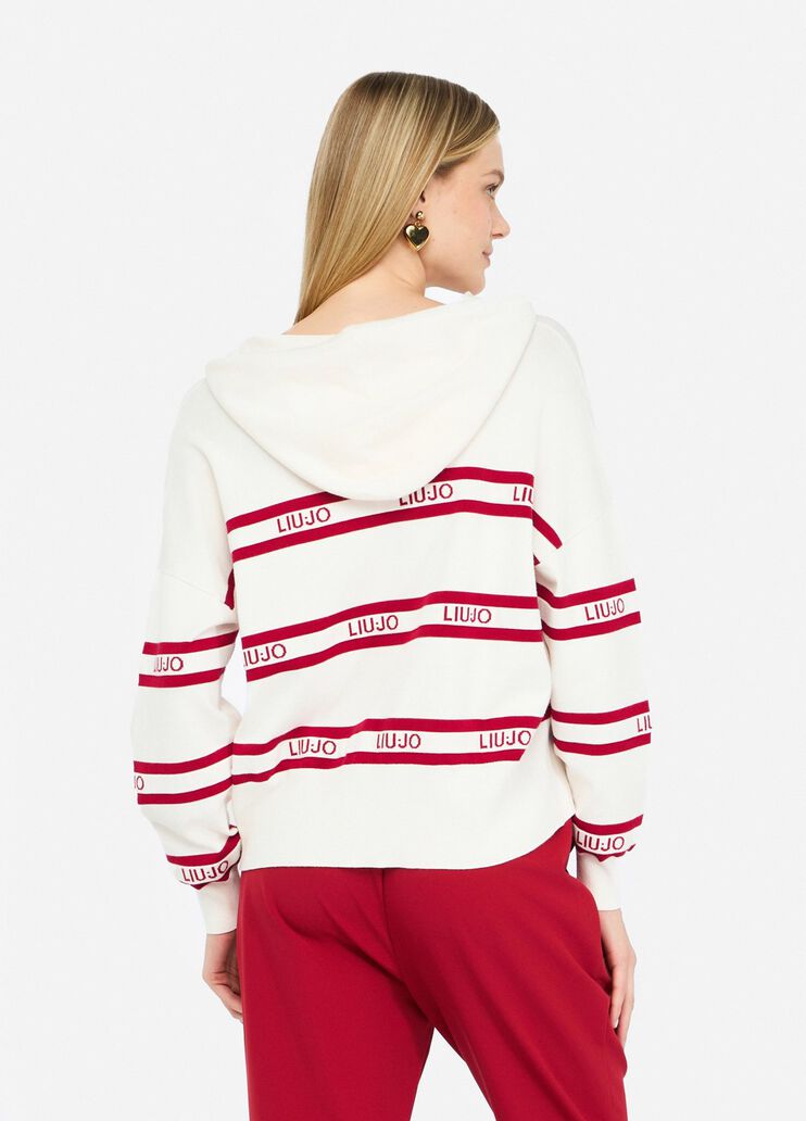 Knit sweatshirt white Liu Jo - large image number 1 Knit sweatshirt white Liu Jo - large image number 1