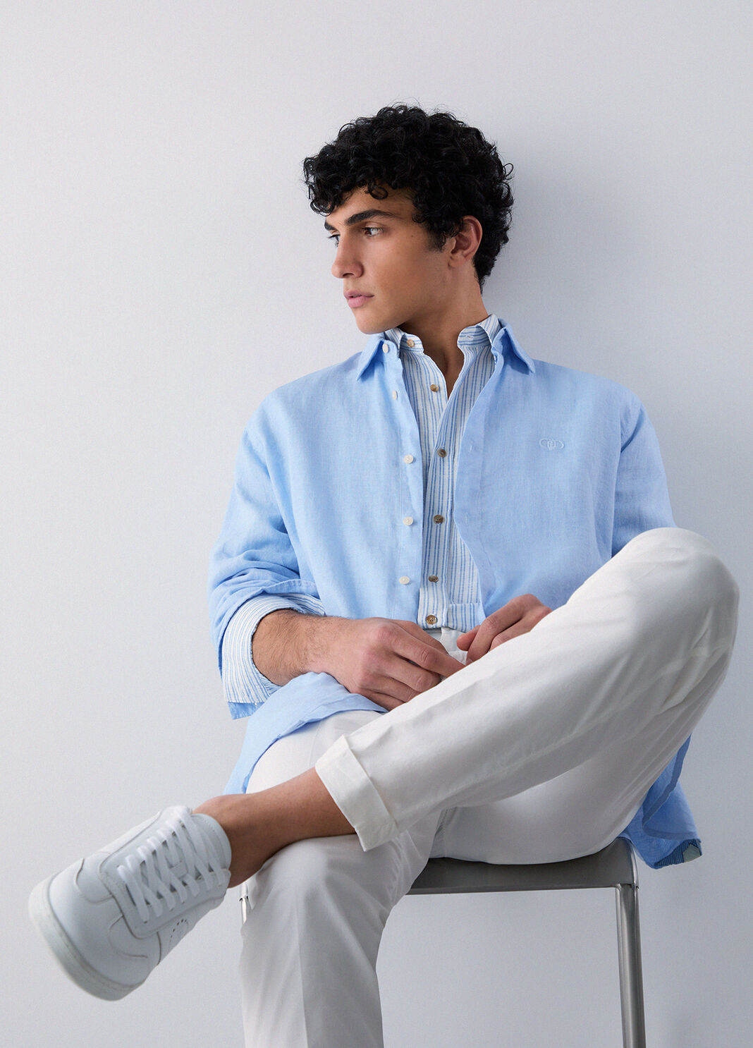 100% linen shirt light blue Liu Jo - large image number 2