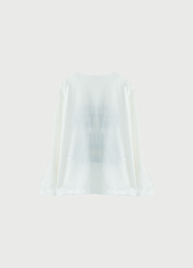 T-shirt with print and appliqués White/Dark blue Liu Jo - large image number 1 T-shirt with print and appliqués White/Dark blue Liu Jo - large image number 1