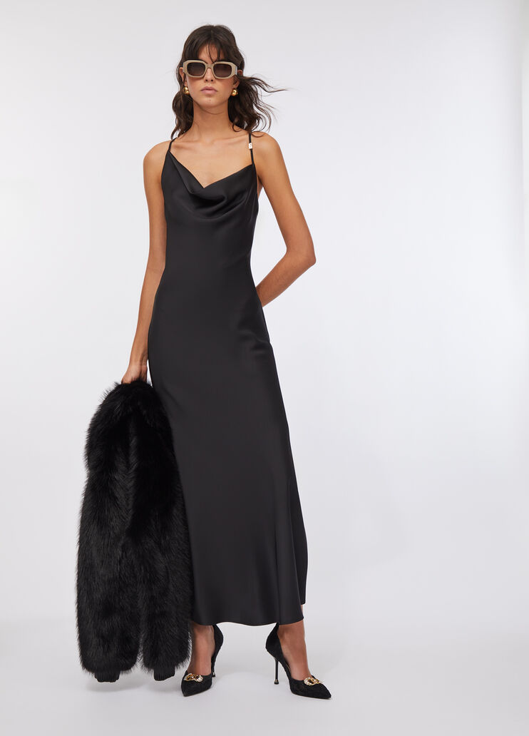 Вечернее платье из атласа черный Liu Jo - large image number 5