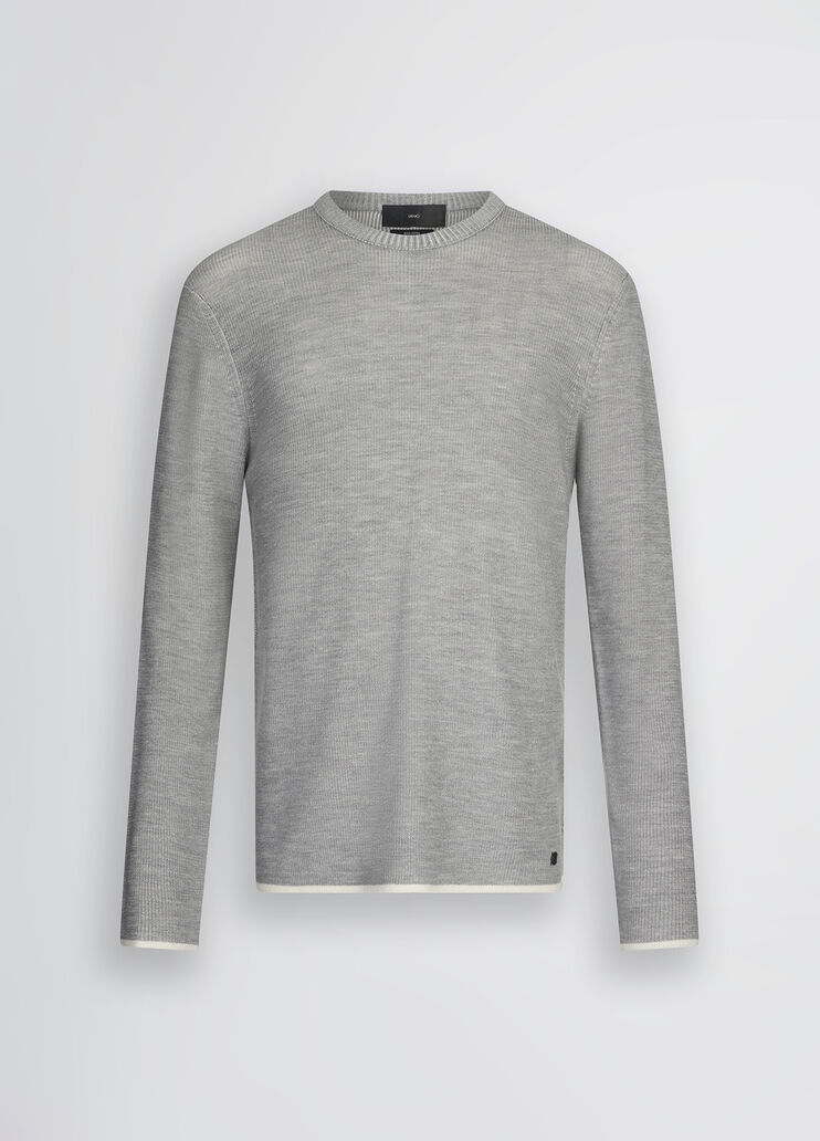 Ice grey wool pullover off-white Liu Jo - large image number 6 Ice grey wool pullover off-white Liu Jo - large image number 6