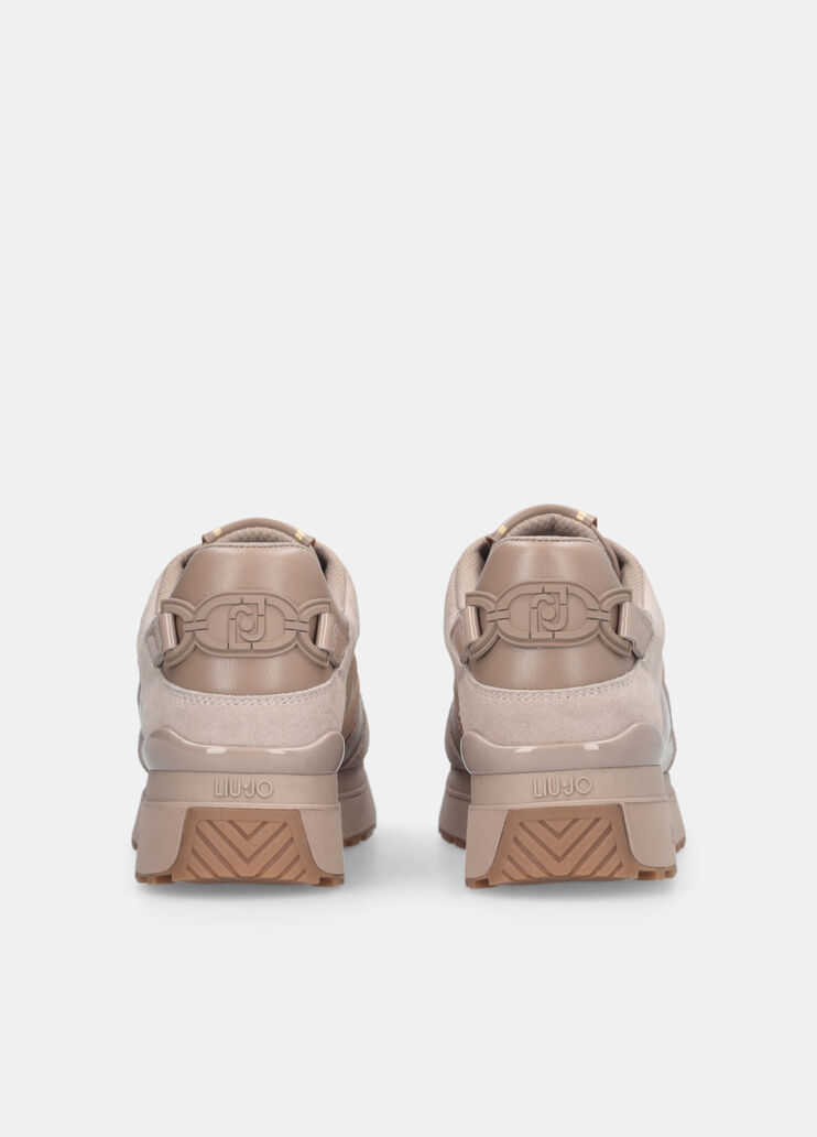 Sneakers à plateforme en cuir  beige Liu Jo - large image number 7