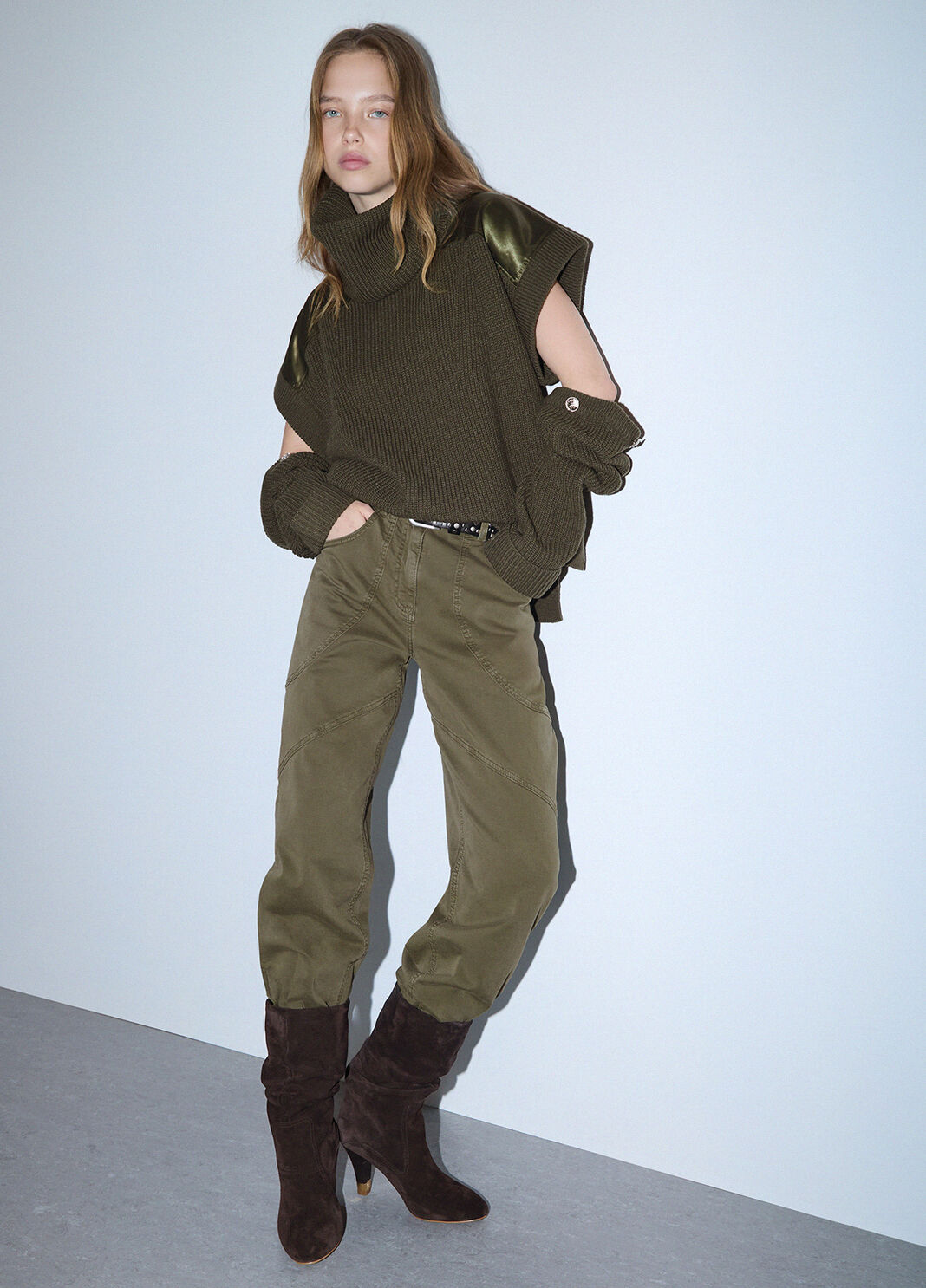 Baggy gabardine trousers green Liu Jo - large image number 3
