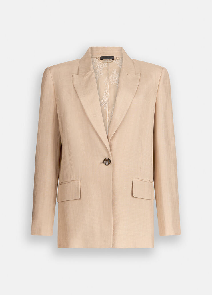 Blazer with lace detailing beige Liu Jo - large image number 6