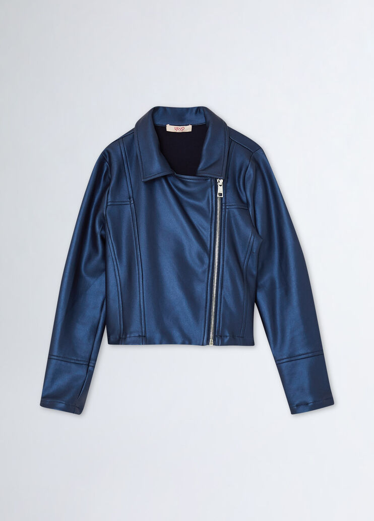 Anorak aus glänzendem Jersey Blau Liu Jo - medium Anorak aus glänzendem Jersey Blau Liu Jo - medium