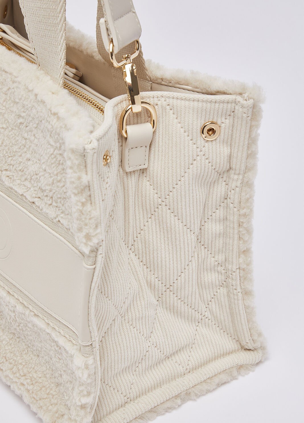 Small teddy tote bag white wool Liu Jo - large image number 3