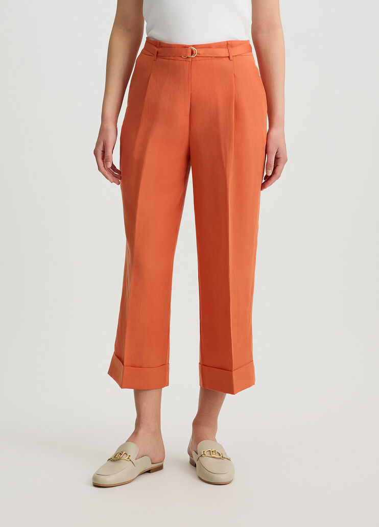 Linen-blend trousers terracotta Liu Jo - large image number 0 Linen-blend trousers terracotta Liu Jo - large image number 0