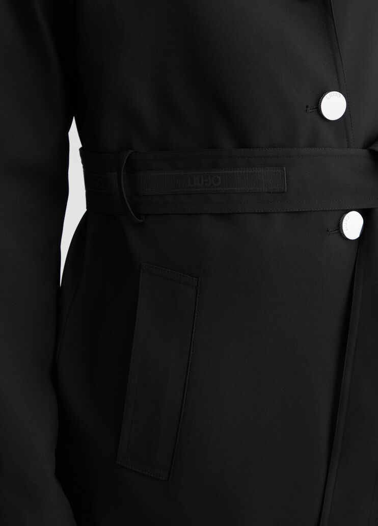 Trench coat with belt black Liu Jo - large image number 4 Trench coat with belt black Liu Jo - large image number 4