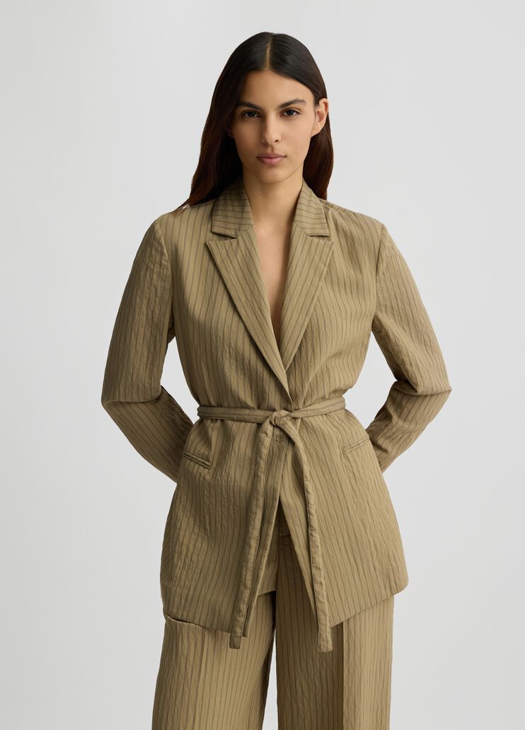 Striped blazer with belt green Liu Jo - medium Striped blazer with belt green Liu Jo - medium