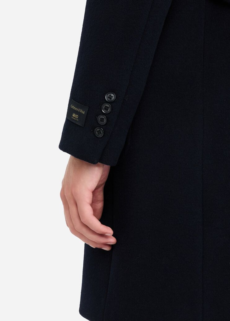 Double-breasted wool and cashmere coat dark blue Liu Jo - large image number 3
