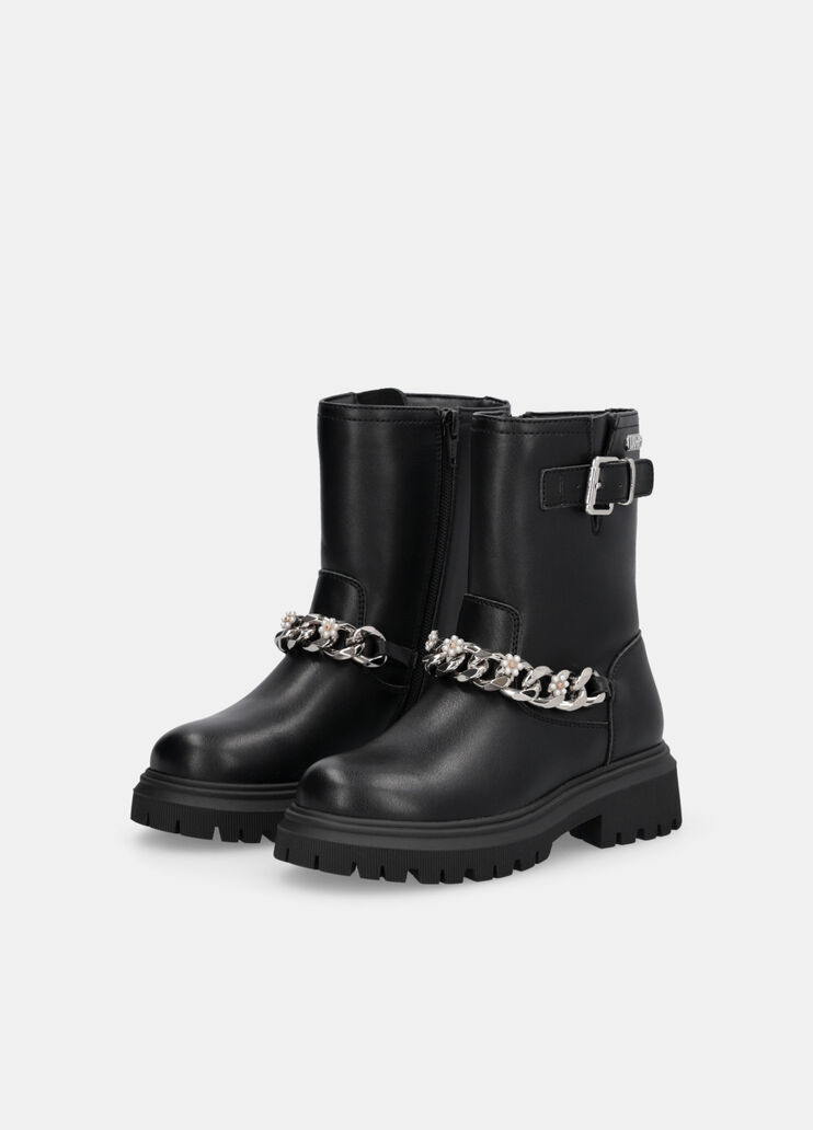 Biker boots with bejewelled chain black Liu Jo - large image number 1 Biker boots with bejewelled chain black Liu Jo - large image number 1
