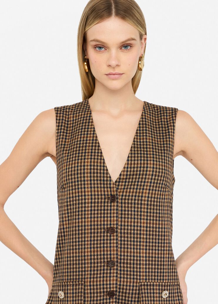 Short chequered dress beige Liu Jo - medium Short chequered dress beige Liu Jo - medium
