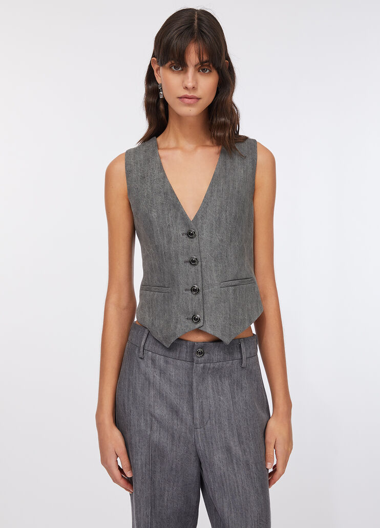 Denim gilet grey denim Liu Jo - large image number 0