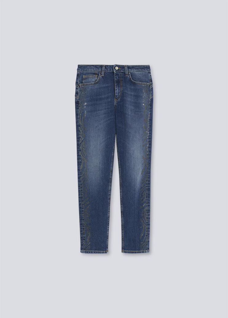 Jeans slim fit a vita alta denim blu/zebra Liu Jo - large image number 5 Jeans slim fit a vita alta denim blu/zebra Liu Jo - large image number 5