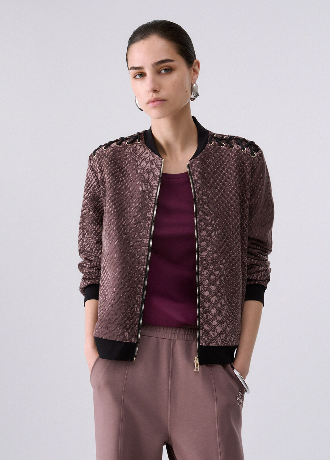 Sweat-shirt avec Lacets marron Liu Jo - large image number 0