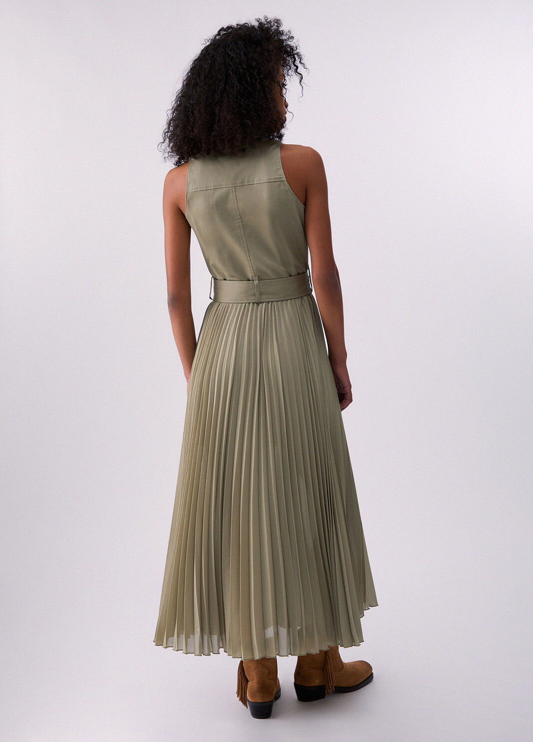 Langes Plisseekleid Gr&uuml;n Liu Jo - large image number 1