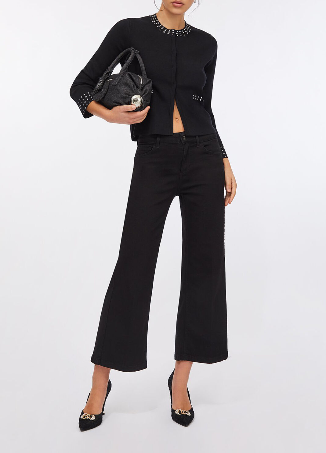 Jacke aus Strick mit Strass Schwarz Liu Jo - large image number 3