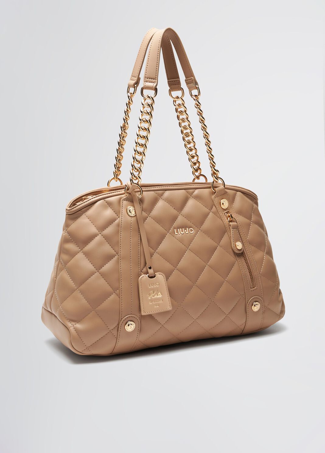 Medium quilted tote bag with charm pink Liu Jo - large image number 8