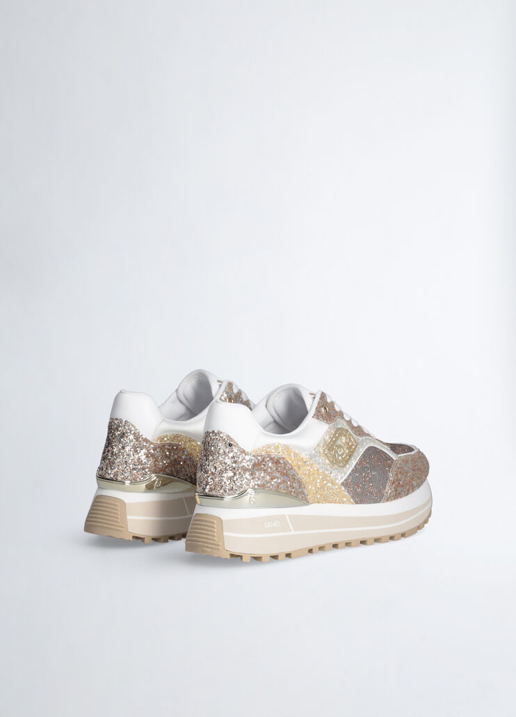 Sneakers platform full glitter oro Liu Jo - large image number 3 Sneakers platform full glitter oro Liu Jo - large image number 3