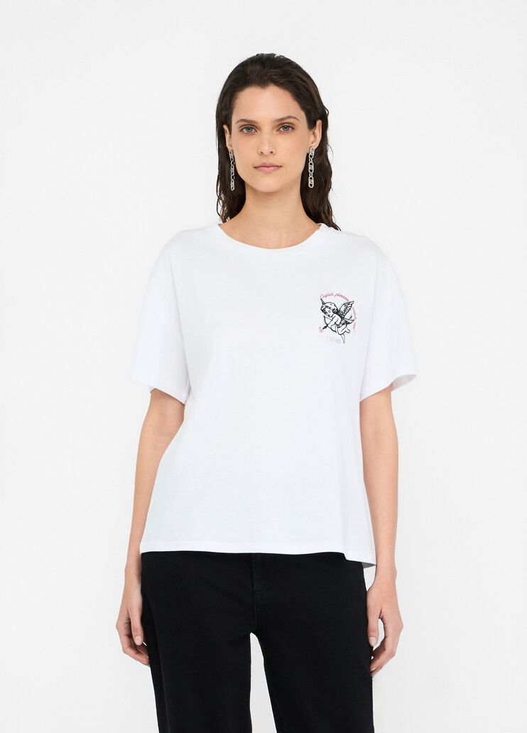 T-shirt with embroidery and rhinestones white Liu Jo - medium T-shirt with embroidery and rhinestones white Liu Jo - medium