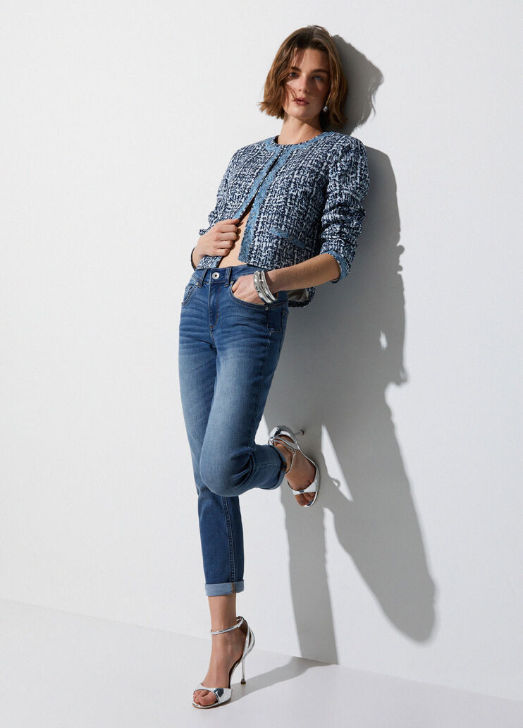 Skinny-Jeans mit Aufschlag Dunkles Denimblau Liu Jo - medium