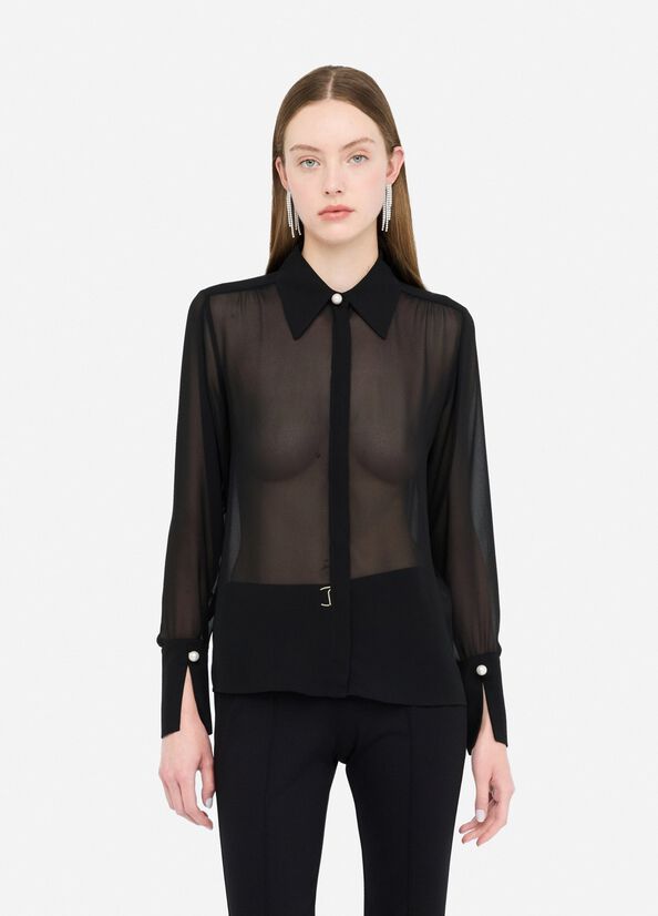 Shirt with beads black Liu Jo - medium