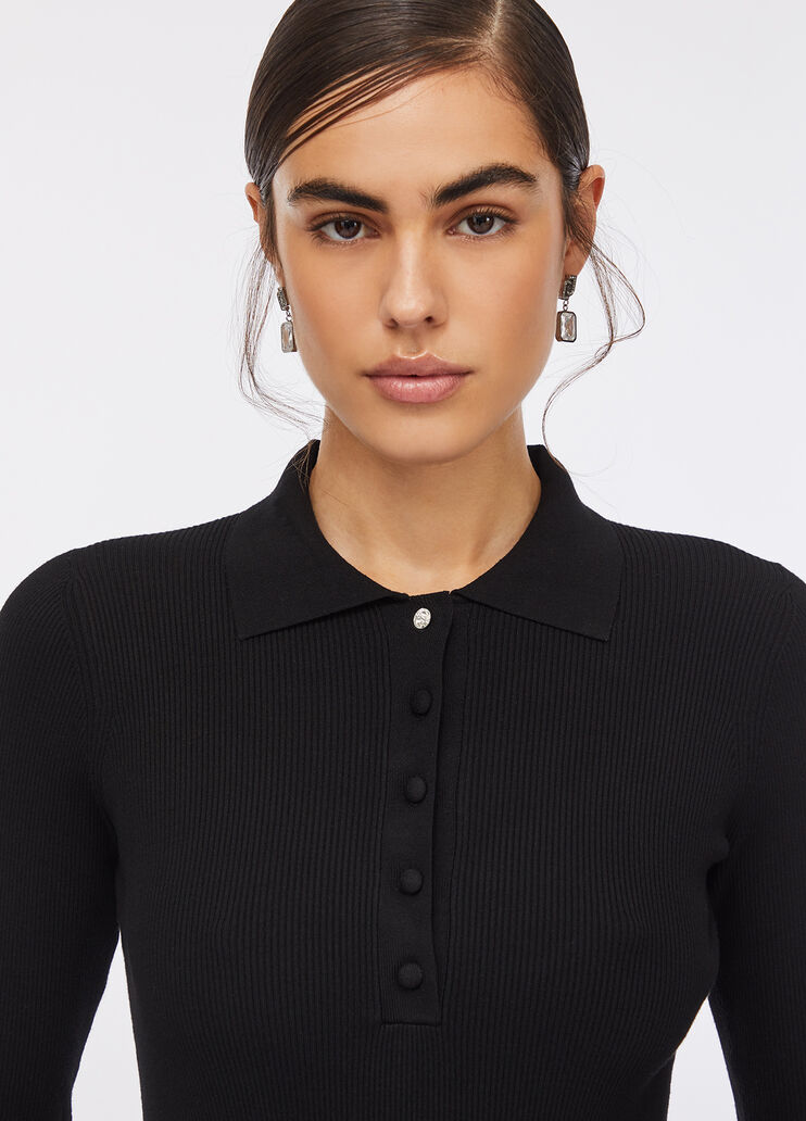 Polo con pedrería negro Liu Jo - large image number 4