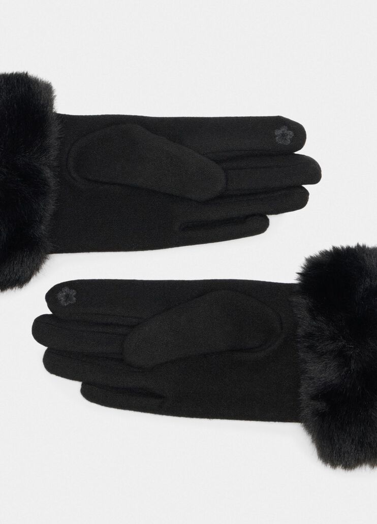Gloves with faux fur details black Liu Jo - large image number 2