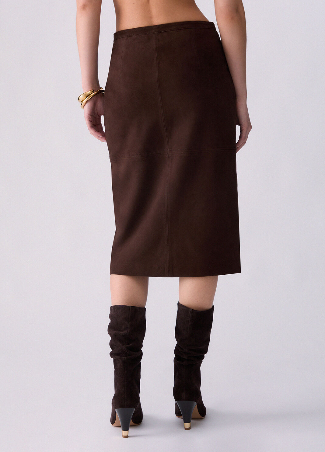 Suede midi skirt cocoa Liu Jo - large image number 1