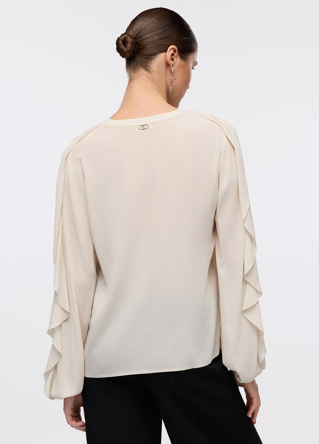 Cr&ecirc;pe de chine blouse white Liu Jo - large image number 1