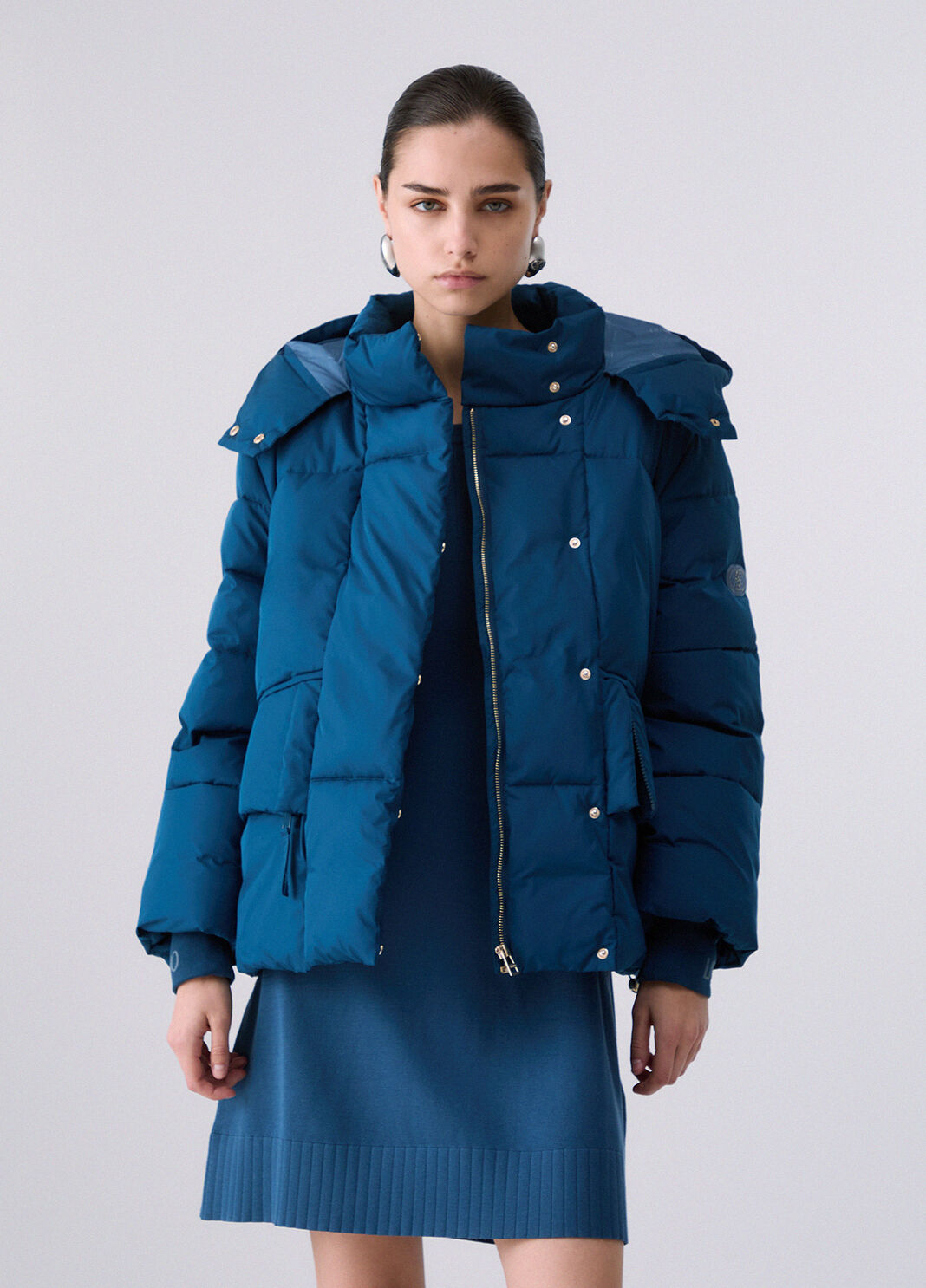 Oversized jacket with hood blue Liu Jo - large image number 0