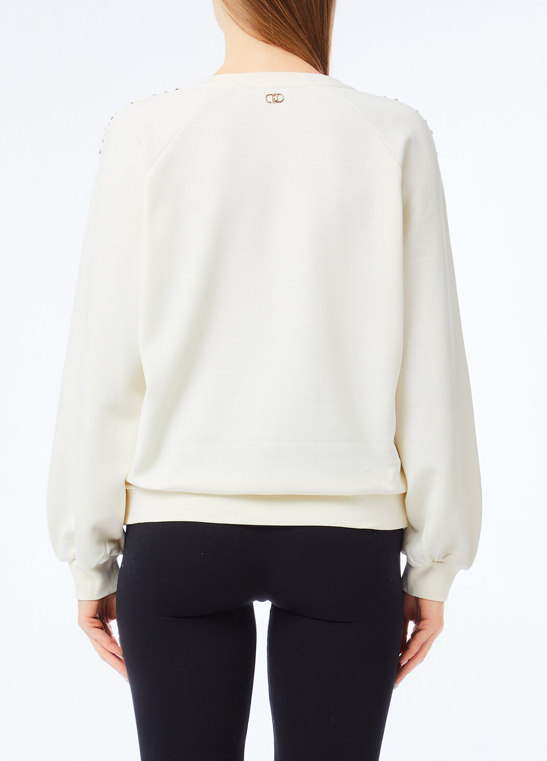 Liu Jo Better sweatshirt with gemstones milk white Liu Jo - large image number 1